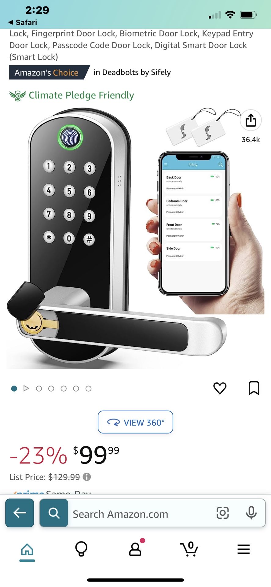 Sifely Keyless Smart Lock