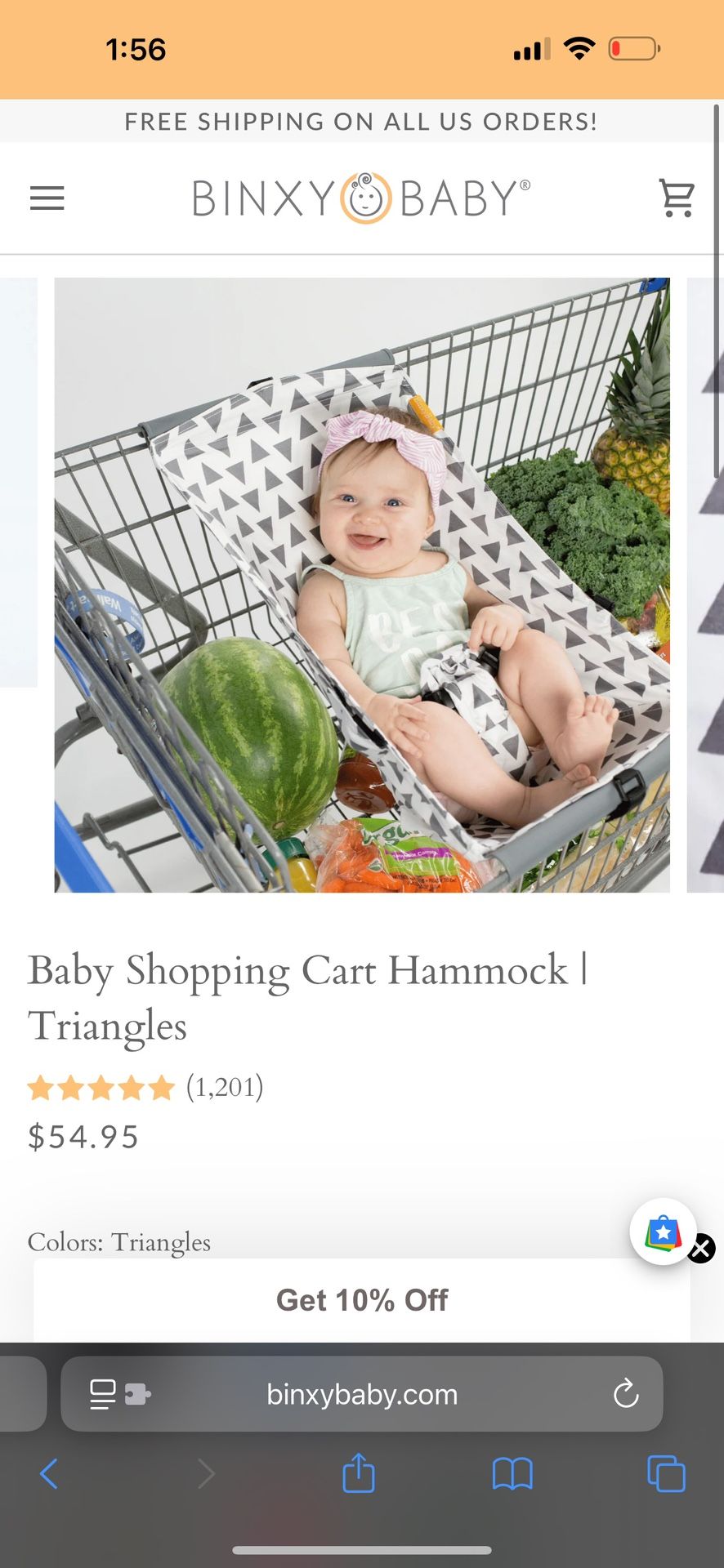 newborn shopping cart hammock