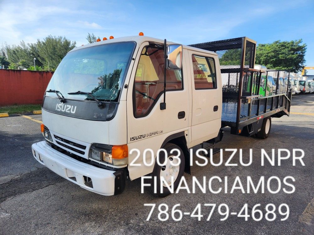 2003 ISUZU NPR CREW CAB FLATBED 17' FT.