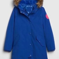 Gap Cold Control Ultra Max Down Parka Coat Bright Blue Kids Boys Girls Size XXL 14/16  xxl