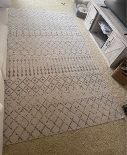 Light Grey Boho Style Area Rug