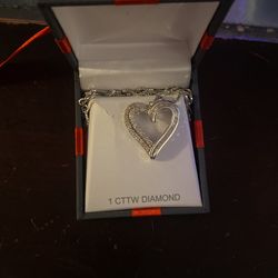 Diamond Heart Necklace On