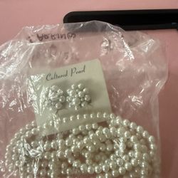 Vintage Cultured, Pearl Necklace, And Earrings +2 Vintage Earring Sets And Necklaces