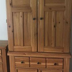 Solid wood Van Basset Beeswax Irish Pine Armoire