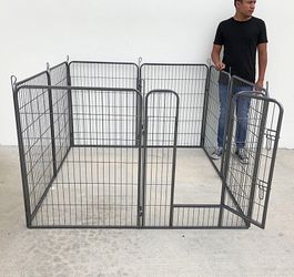 (NEW) $115 Heavy Duty 40” Tall x 32” Wide x 8-Panel Pet Playpen Dog Crate Kennel Exercise Cage Fence Play Pen