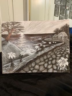 Sunset small house painting