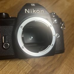 Nikon Em Film Camera , Body Dust Cap,strap, New Dual Batteries, Pouch