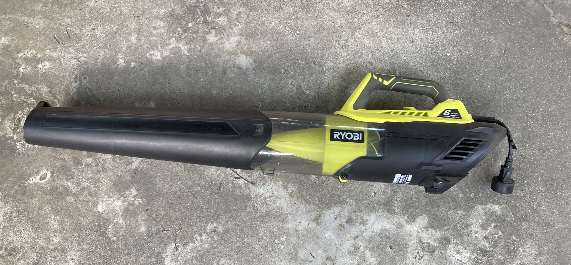 RYOBI Jet Fan Corded Leaf Blower 8 Amp