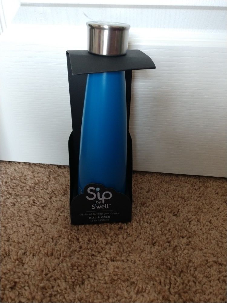 S'ip by S'well Stainless Steel Water Bottle, 15oz, Jersey Blue Brand new