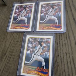 Nolan Ryan 3 1989 Topps Baseball Cards Lot 