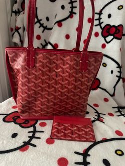 red leather reversible mini shoulder tote with card holder