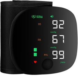 Wrist Blood Pressure, Rechargeable Monitors for Home Use with Digital Large Display, Voice Broadcast, Blood Pressure Machine, Carrying Case