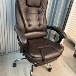 Executive Ergonomic Leather Swivel Reclining Office Chair