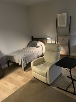 Bed Leather Chair, Side Table