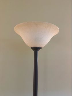 Modern Torchiere Floor Lamp – Frosted Glass Shade