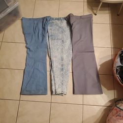 vintage  70s  polyester   denim  pants.   bellbottoms