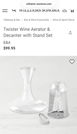 Williams Sonoma Crystal Wine Decanter — Excellent Condition