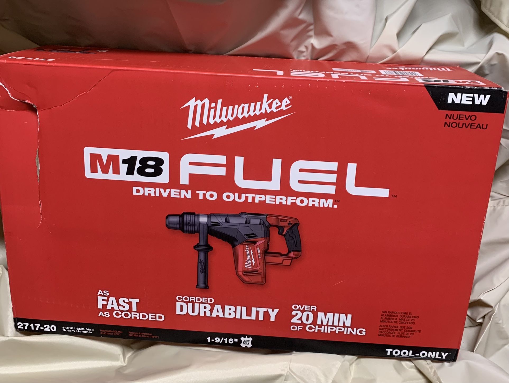 Milwaukee M18 FUEL 18V Lithium-lon Brushless Cordless 1-9/16 in. SDS-Max Rotary Hammer (Tool-Only)