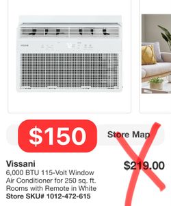 Vissani 6,000 BTU 115-Volt Window Air Conditioner for 250 sq. ft. Rooms with Remote in White
