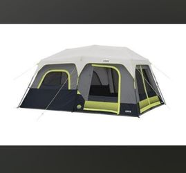 CORE 10 PERSON INSTANT CABIN TENT WITH LED LIGHTS | LIGHTED POP UP CAMPING TENT WITH EASY 2 MINUTE CAMP SETUP | PORTABLE LARGE FAMILY CABIN 
