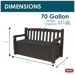 Keter Solana brown outdoor storage bench / deck box / deck storage