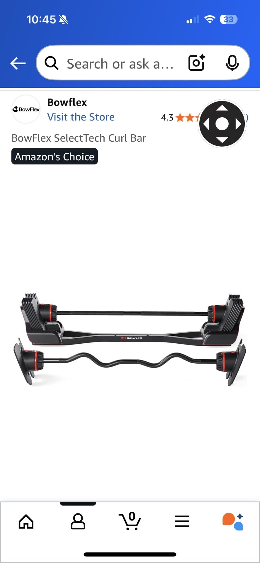 Bowflex Select Tech Curl Bar St2080