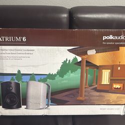 New Polk Audio Atrium6 All-Weather Outdoor Speakers (Black, Pair) Atrium 6