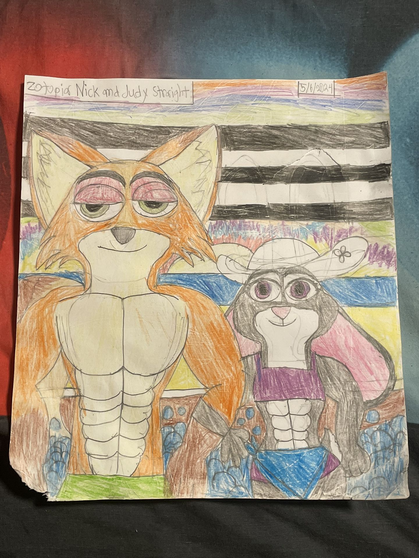 A Fan Hand Drawing Of Nick Wilde And Judy Hopps From Zootopia