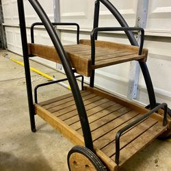 Garden Patio Plant Server Cart 2 Wheels 