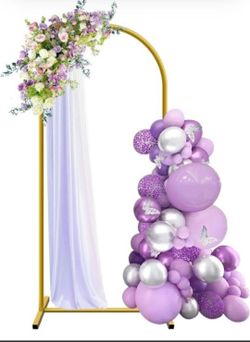 6ft Metal Arch Backdrop Stand Gold Arched Backdrop Frame for Wedding Party Ceremony Birthday Bridal Baby Shower Garden Floral Balloon Arch Decoration