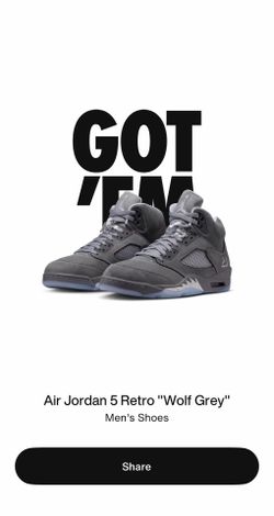 Jordan 5 Wolf 🐺 Grey 10.5M/12M