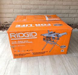 RIDGID 15 Amp 10 in. Portable Corded Jobsite Table Saw with Folding Stand