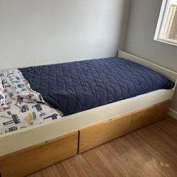 IKEA Twin Bed And Mattress With Storage 