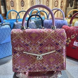 Woven Fabric Crossbody Bag Top Handle Handbag