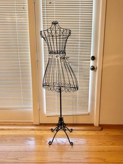 Metal Wire Dress Form Mannequin Black