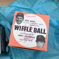 PETE ROSE & JERRY KOOSMAN 1960's  Wiffle Ball Box Reds Mets 