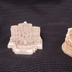 Lot Of 3 Figure Souvenir Statues Decors Ancient Rome Building 3 In