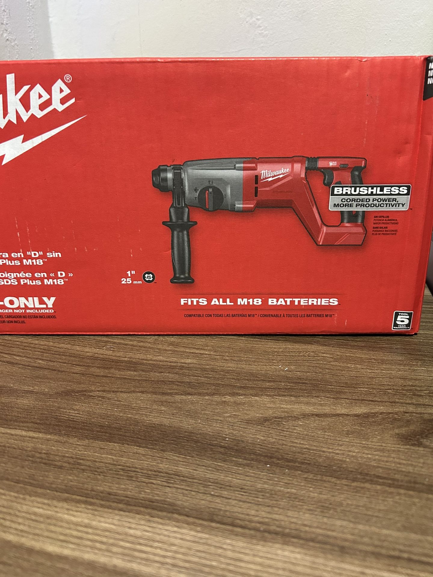 New Milwaukee 2613-20 M18 18V Brushless SDS Plus D-Handle Rotary Hammer - Red