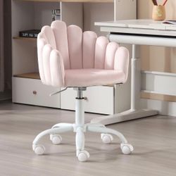 Pink Velvet Shell Desk Chair | Brand new | Adjustable Swivel Chair