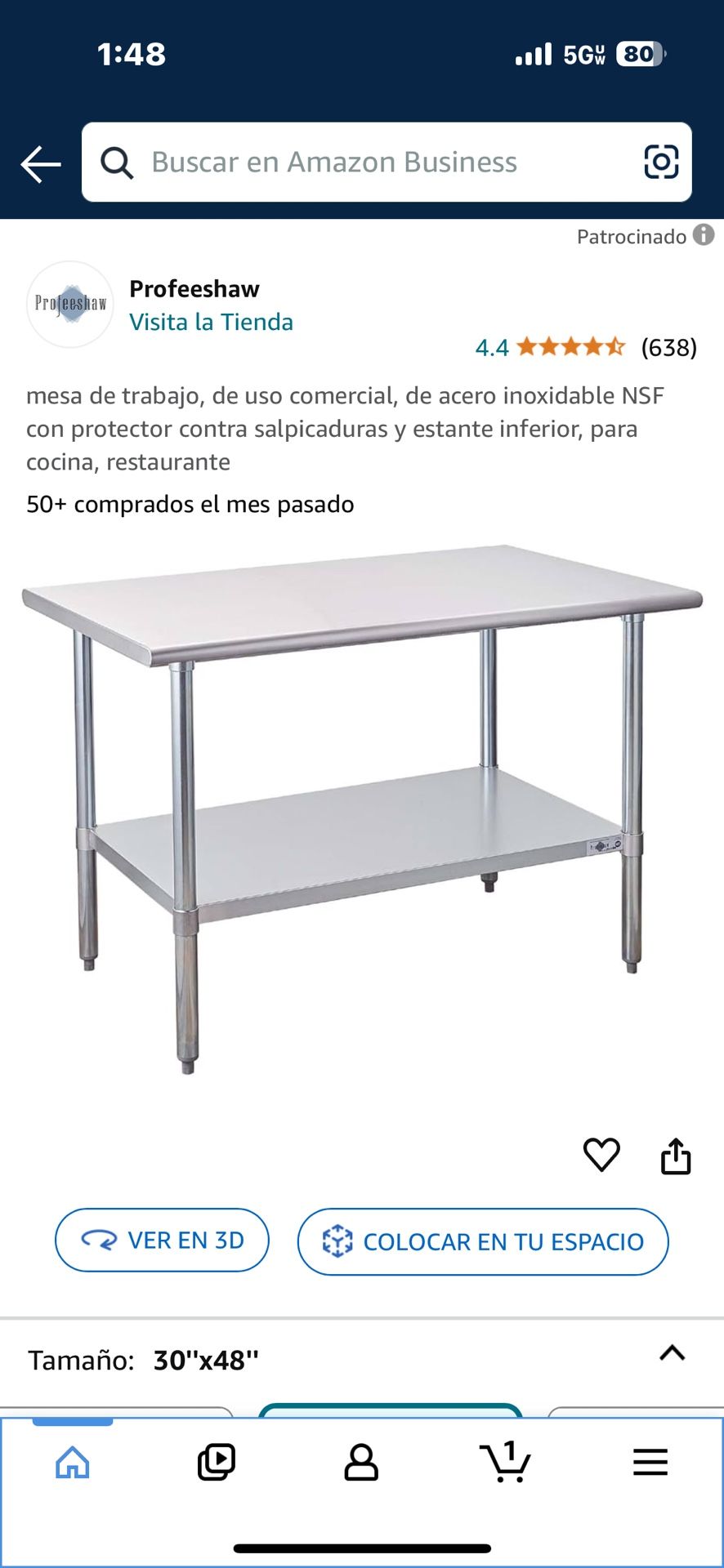 commercial type work table