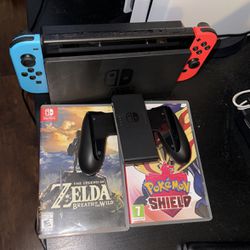 Nintendo Switch With Two Games 