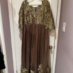 Rosie Pink Copper Dress With Gold Work Size Xl/Xxl 