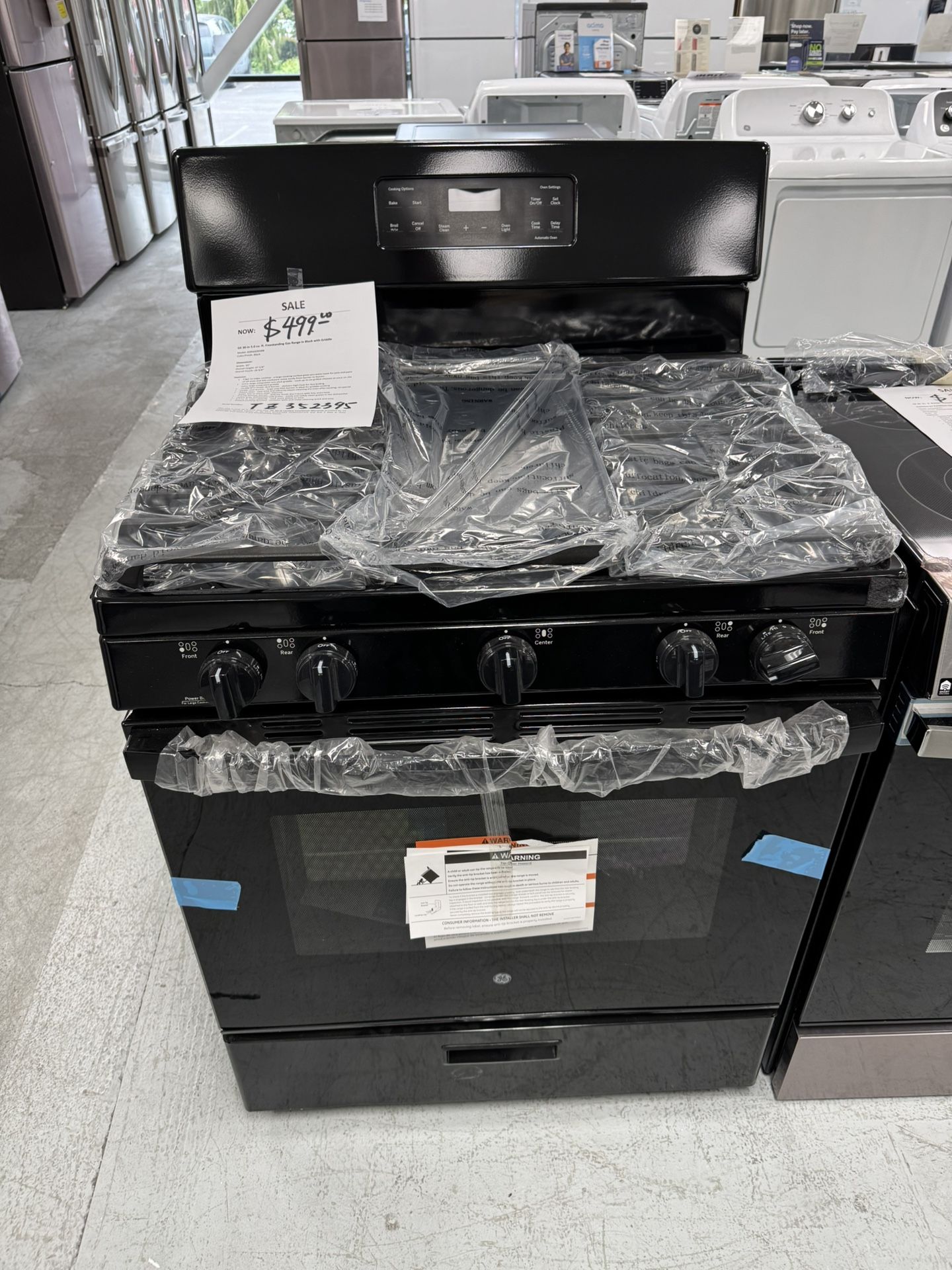Never Used Black Gas Range