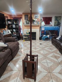 Wood coat rack with Umbrellas stand
