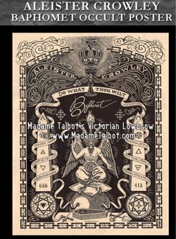 Aleister Crowley Baphomet Occult Poster. Halloween