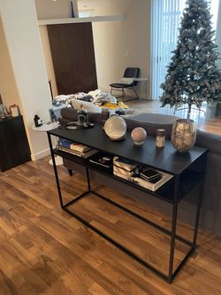Sleek Black Console Table - Moving Must Sell