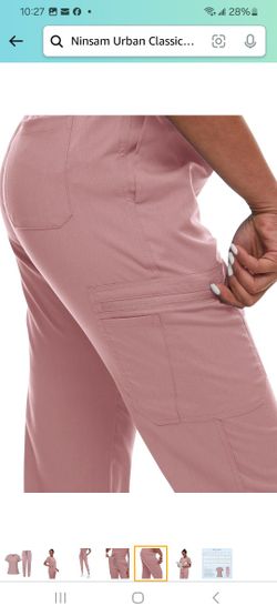 niaahinn Scrub for Women Scrubs Top with Classic V-Neck & Yoga Jogger Pants Medical Nursing Uniform Scrub Set

