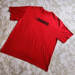 NWOT Adidas XL Red Three Stripe Brand Men's Short Sleeve T-Shirt cotton Logo