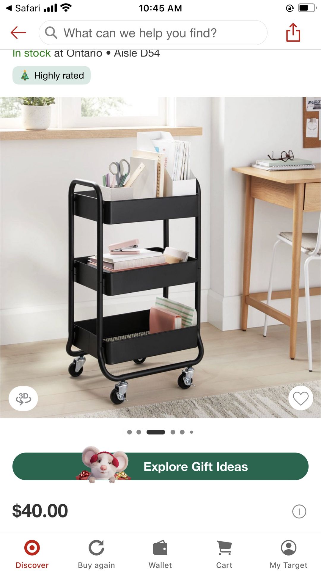3 Tier Black Cart