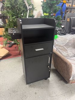 Black Salon Styling Station Trolley Cart